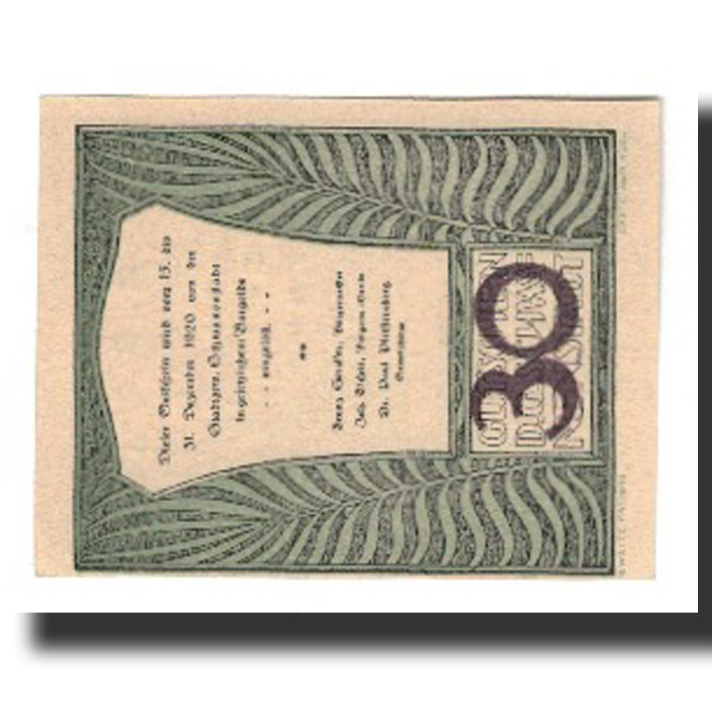 Biljet, Oostenrijk, Schwanenstadt, 30 Heller, texte 1, 1920, 1920-12-31, SUP