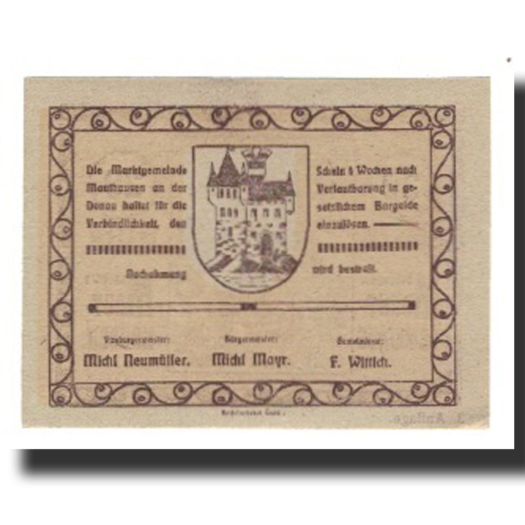Banconote, Austria, Mauthausen, 20 Heller, chateau 1, SPL-, Mehl:FS 601III