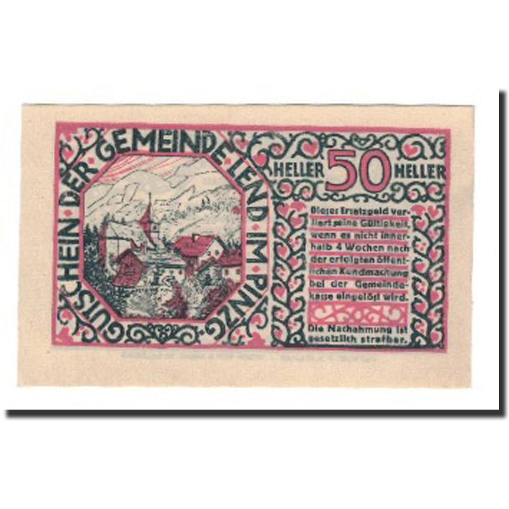 Banconote, Austria, Lend Sbg. Gemeinde, 50 Heller, Cherubins, 1920, 1920-06-05