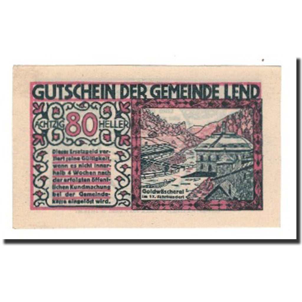 Banknot, Austria, Lend Sbg. Gemeinde, 80 Heller, Cherubins 1, 1920, 1920-06-05