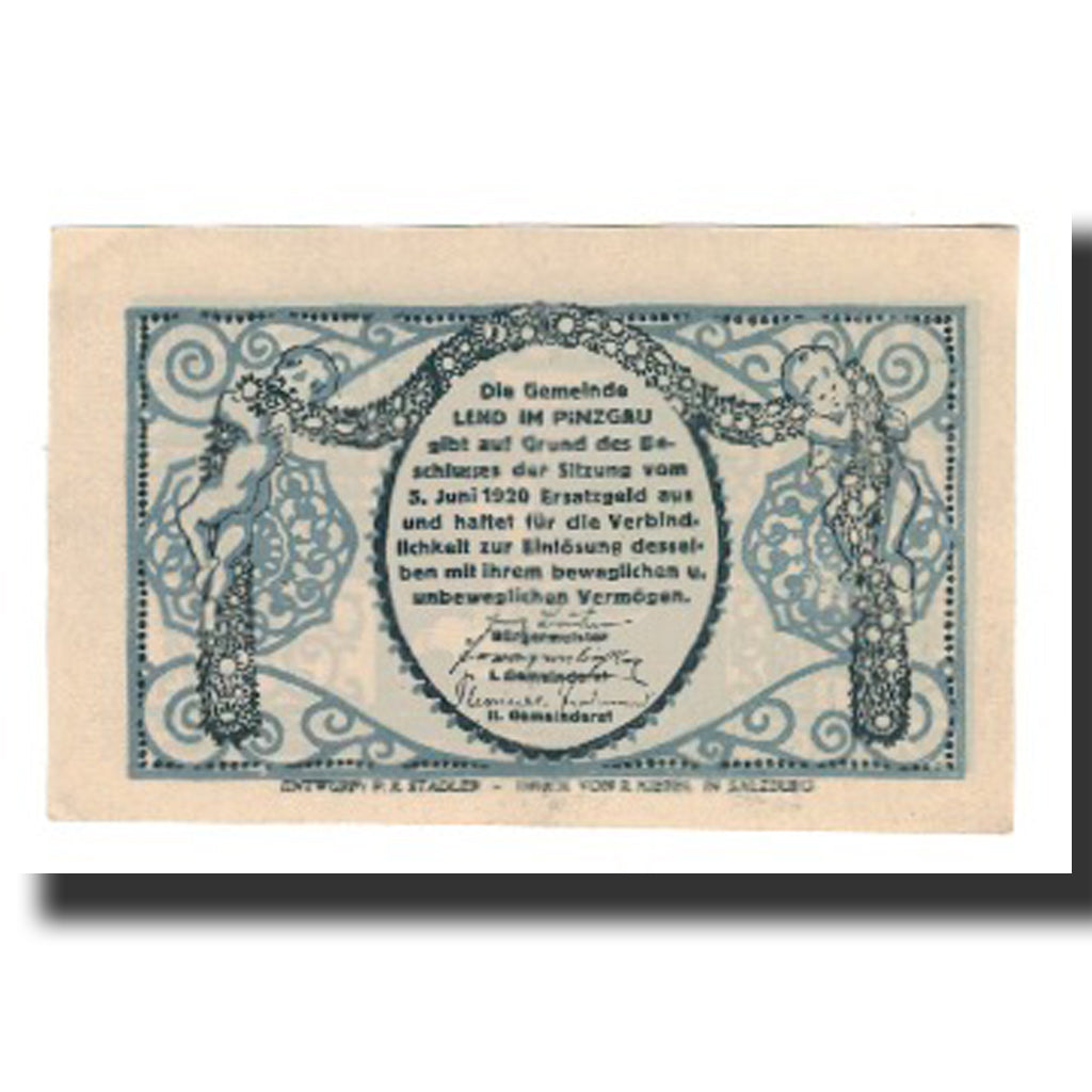 Banconote, Austria, Lend Sbg. Gemeinde, 20 Heller, Cherubins 2, 1920