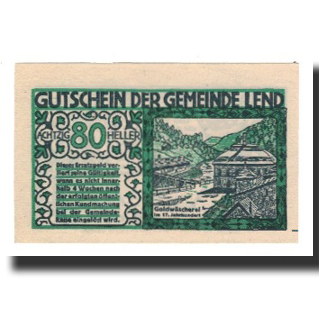 Biljet, Oostenrijk, Lend Sbg. Gemeinde, 80 Heller, Cherubins 4, 1920