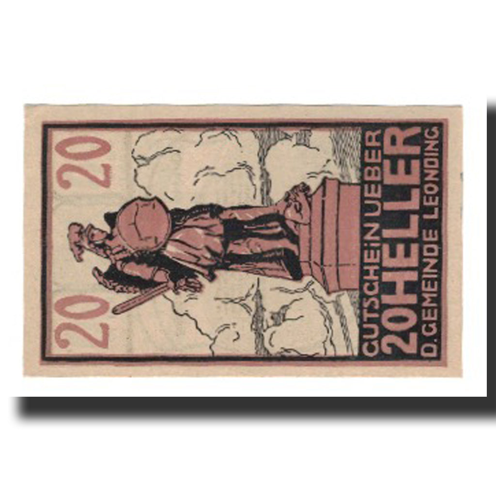Biljet, Oostenrijk, Leonding, 20 Heller, Texte, SUP, Mehl:FS 513I