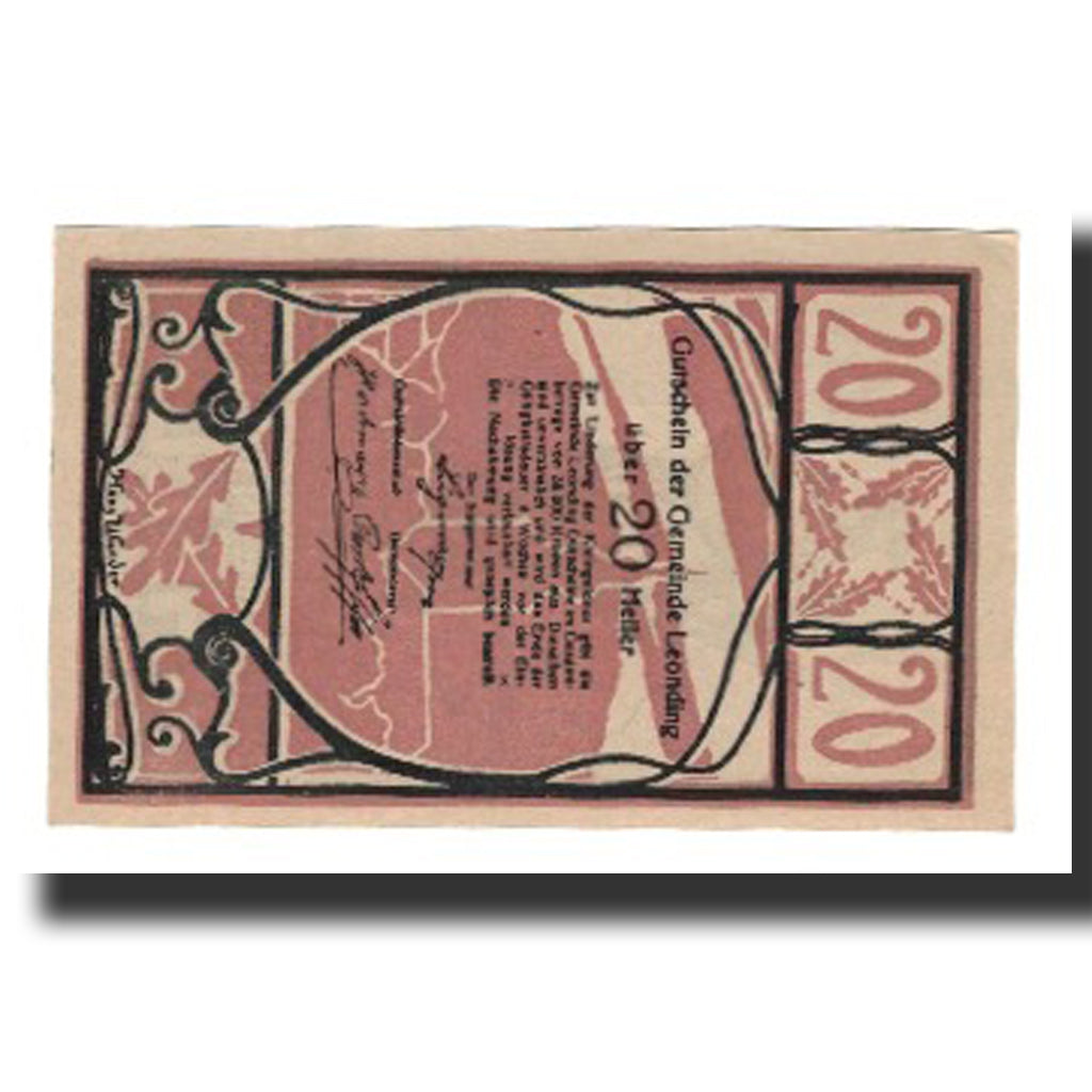 Biljet, Oostenrijk, Leonding, 20 Heller, Texte, SUP, Mehl:FS 513I