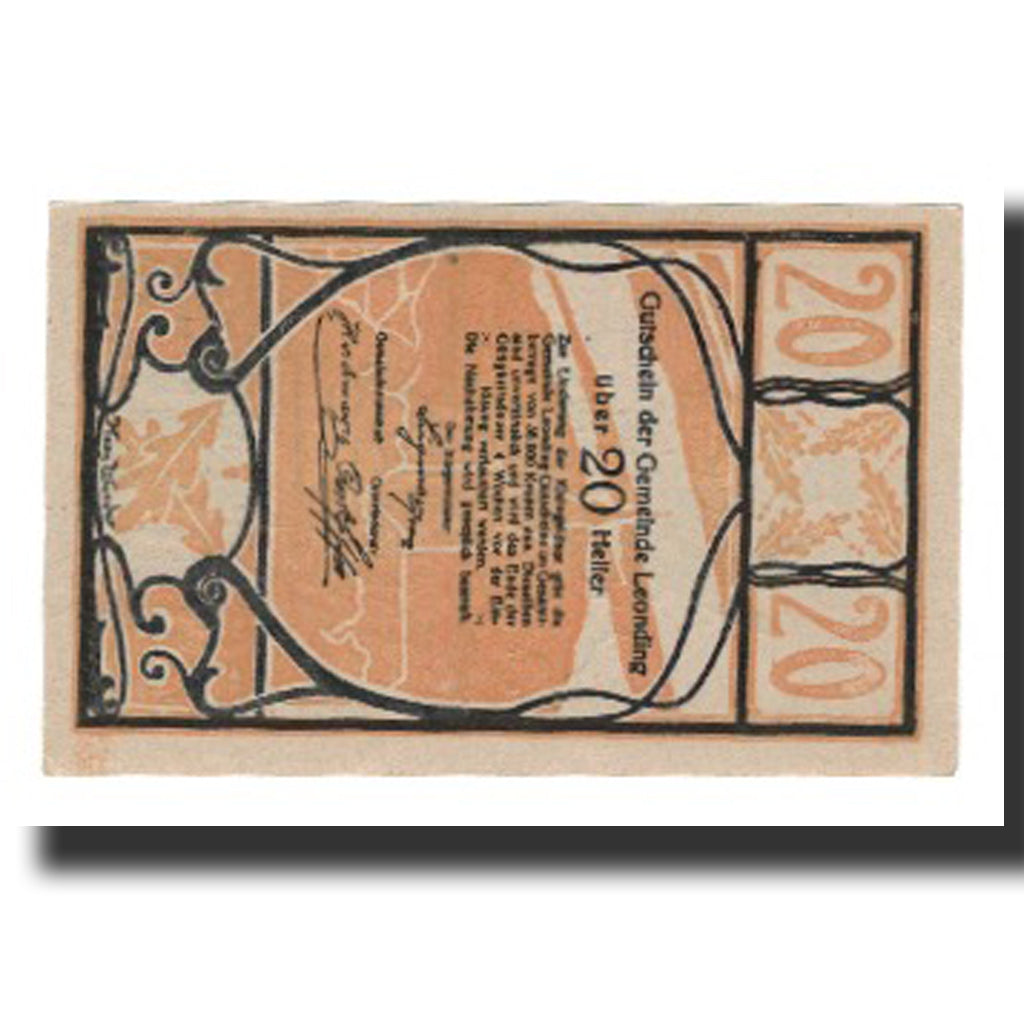 Banknot, Austria, Leonding, 20 Heller, texte 1, Undated, Undated, AU(55-58)