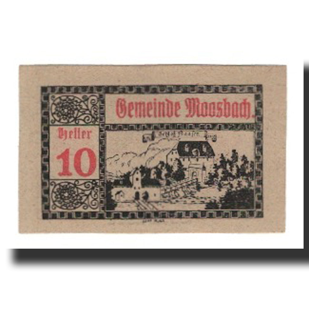 Banknot, Austria, Moosbach O.Ö. Gemeinde, 10 Heller, Faucille, 1920