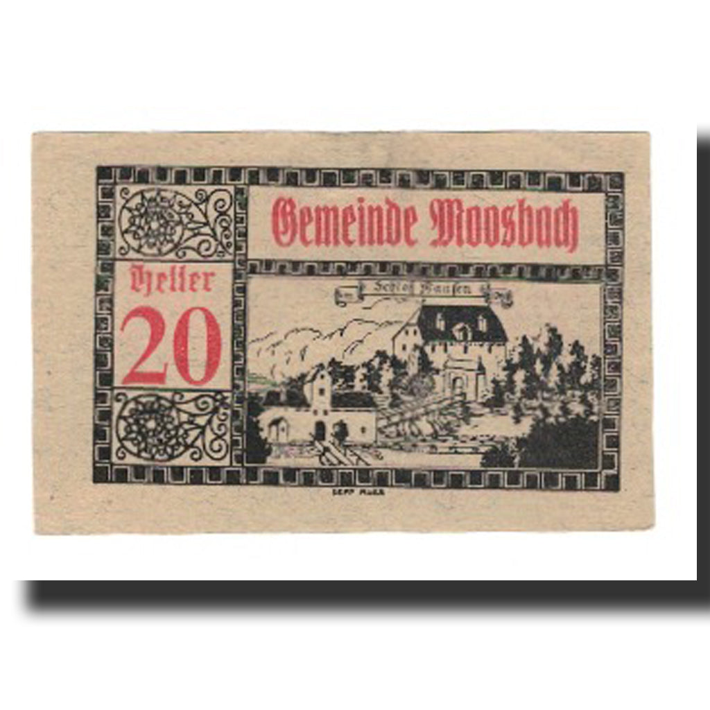 Banknot, Austria, Moosbach O.Ö. Gemeinde, 20 Heller, Faucille 1, 1920
