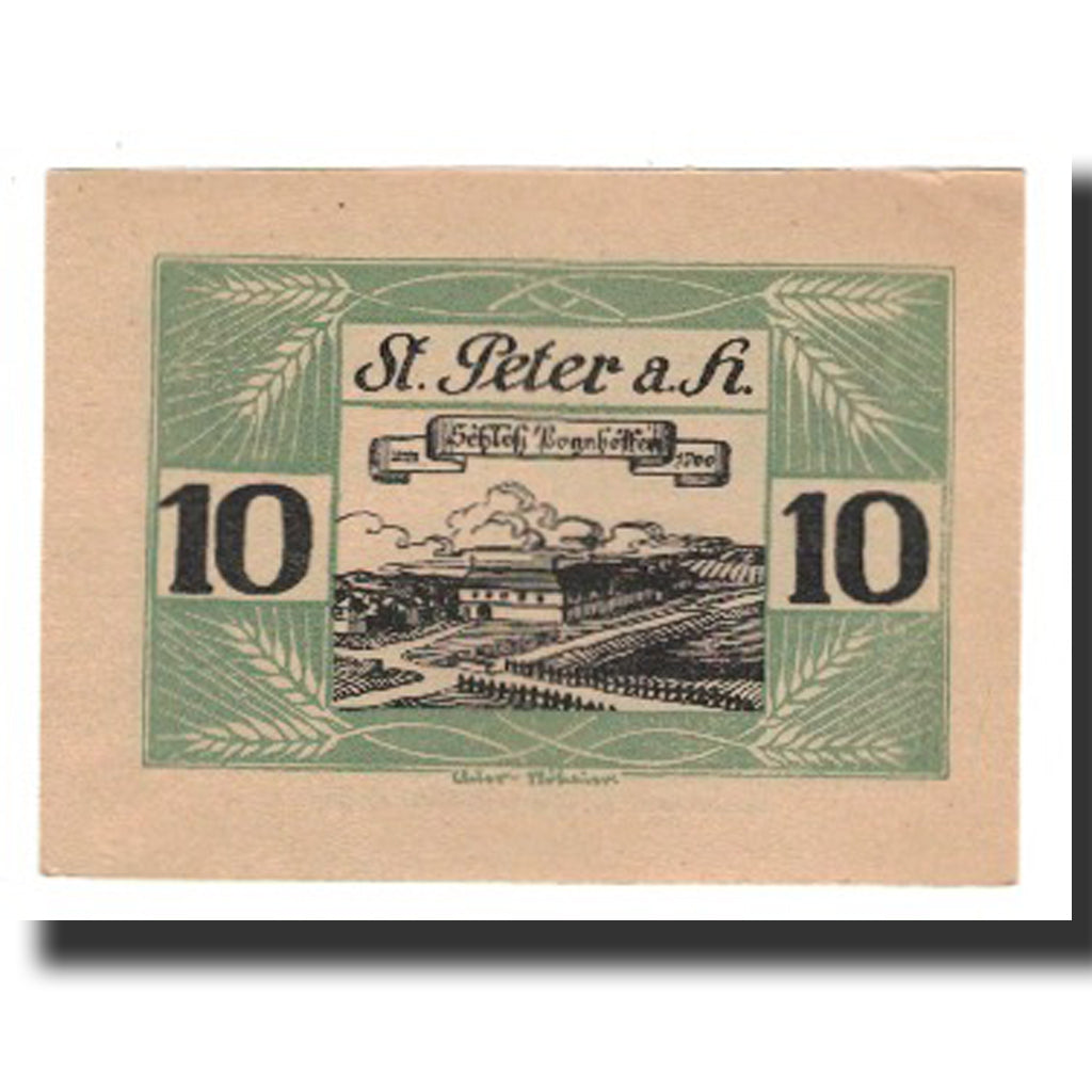 Banconote, Austria, St. Peter am Hart O.Ö. Gemeinde, 10 Heller, valeur faciale