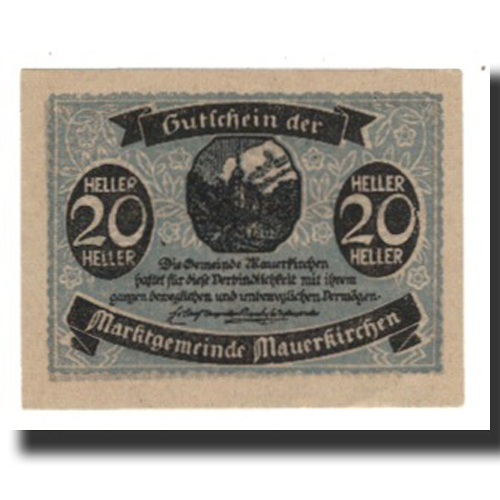 Banconote, Austria, Mauerkirchen, 20 Heller, Texte, SPL-, Mehl:FS 598II