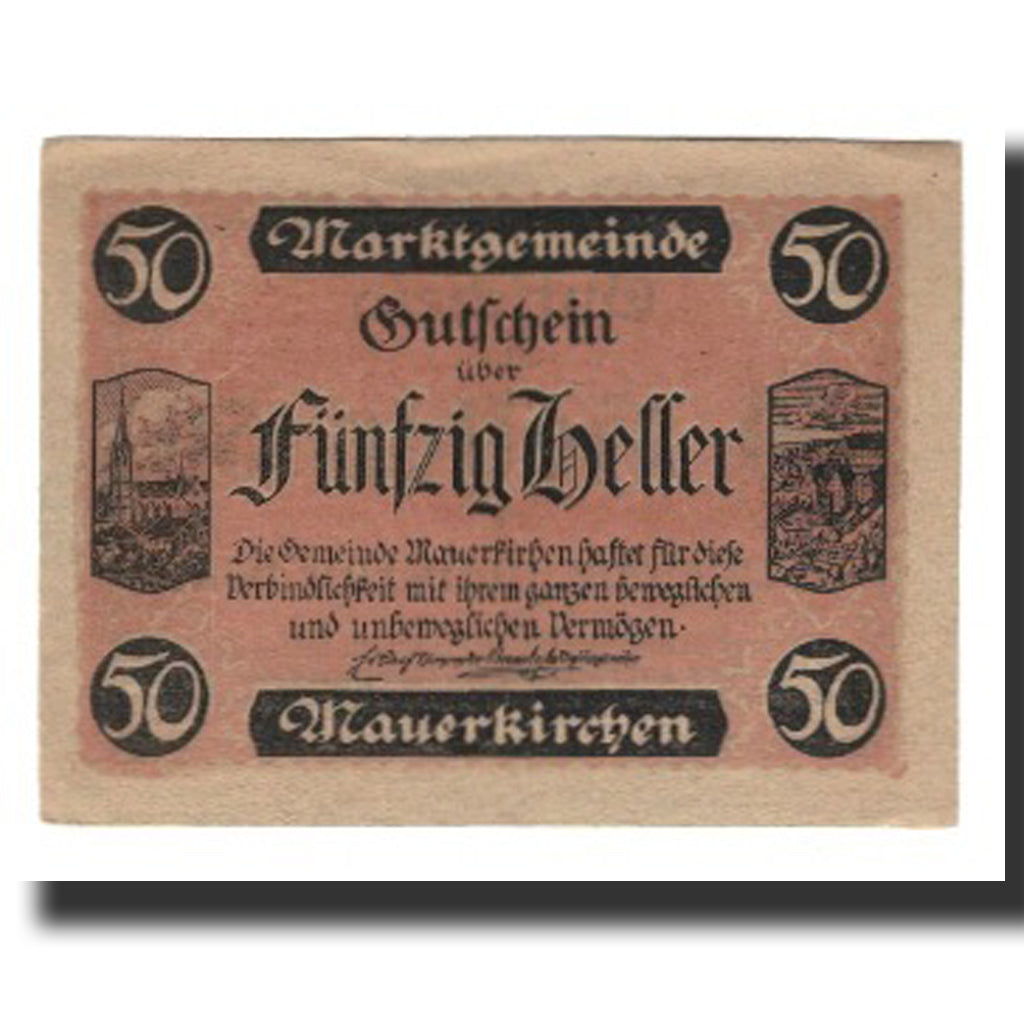 Banconote, Austria, Mauerkirchen, 50 Heller, texte 1, SPL-, Mehl:FS 598II