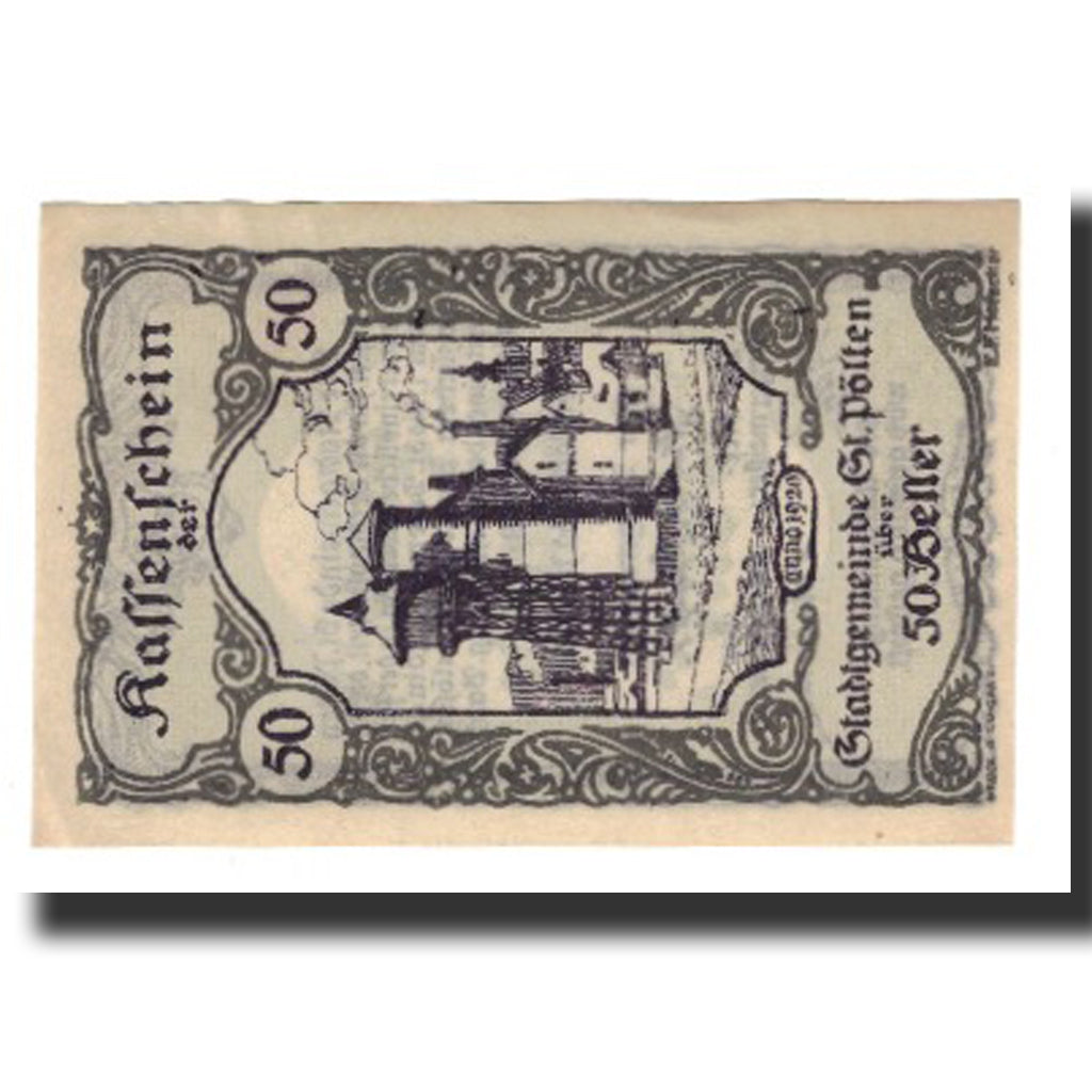 Banconote, Austria, St Pölten, 50 Heller, Texte 2, 1920, 1920-12-31, SPL-