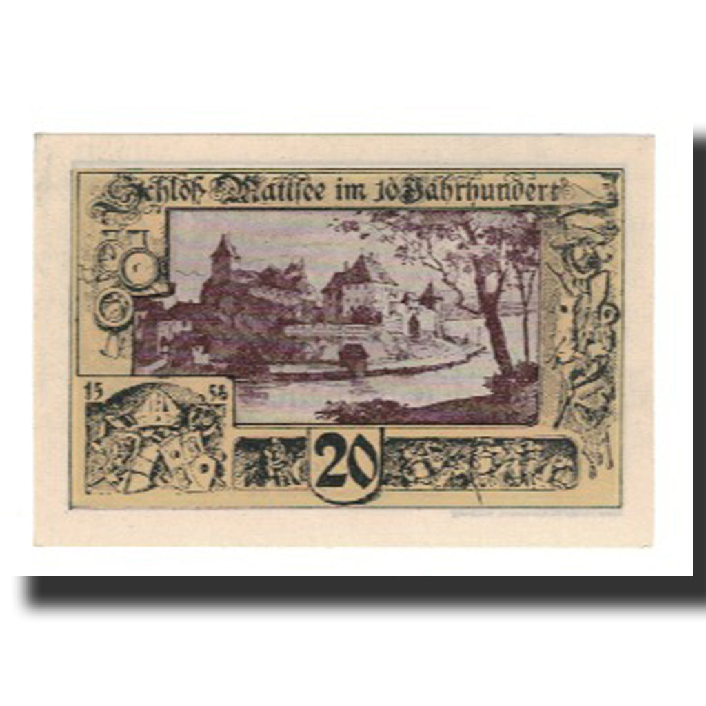 Geldschein, Österreich, Mattsee, 20 Heller, château, 1920, UNZ, Mehl:FS 596