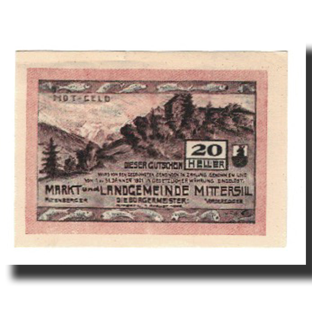 Banconote, Austria, Mittersill, 20 Heller, N.D, 1921, 1921-01-31, SPL-, Mehl:FS