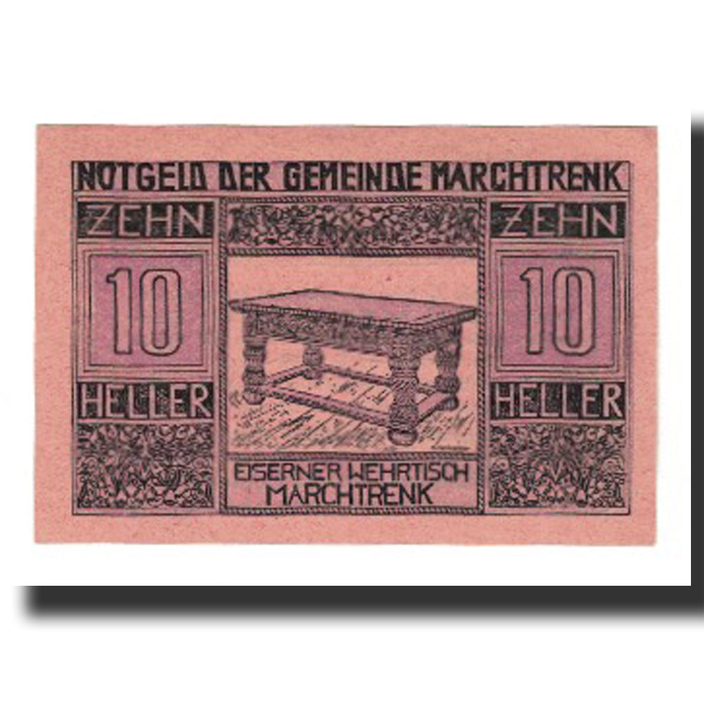 Banconote, Austria, Marchtrenk O.Ö. Gemeinde, 10 Heller, Texte, 1920