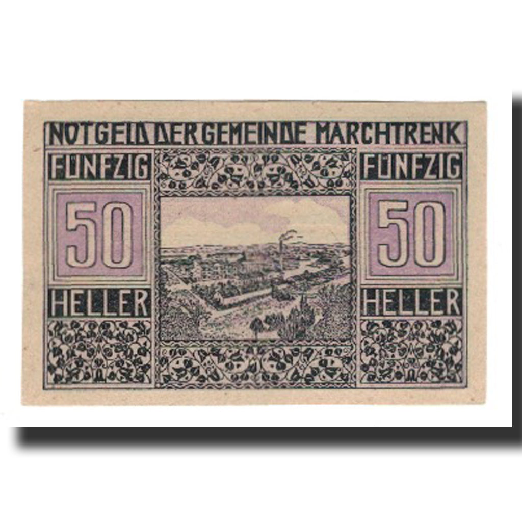 Banconote, Austria, Marchtrenk O.Ö. Gemeinde, 50 Heller, Texte  5, 1920