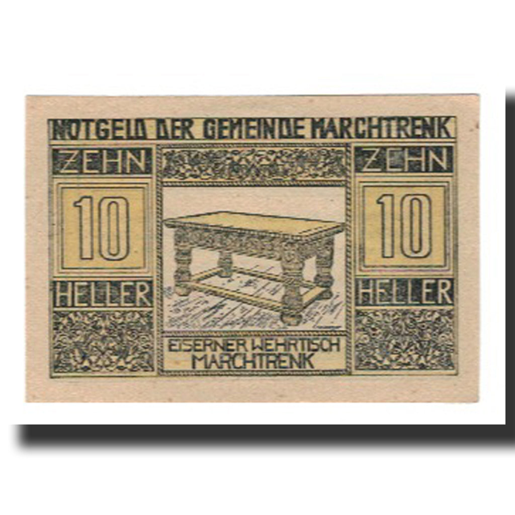Banconote, Austria, Marchtrenk O.Ö. Gemeinde, 10 Heller, Texte 6, 1920