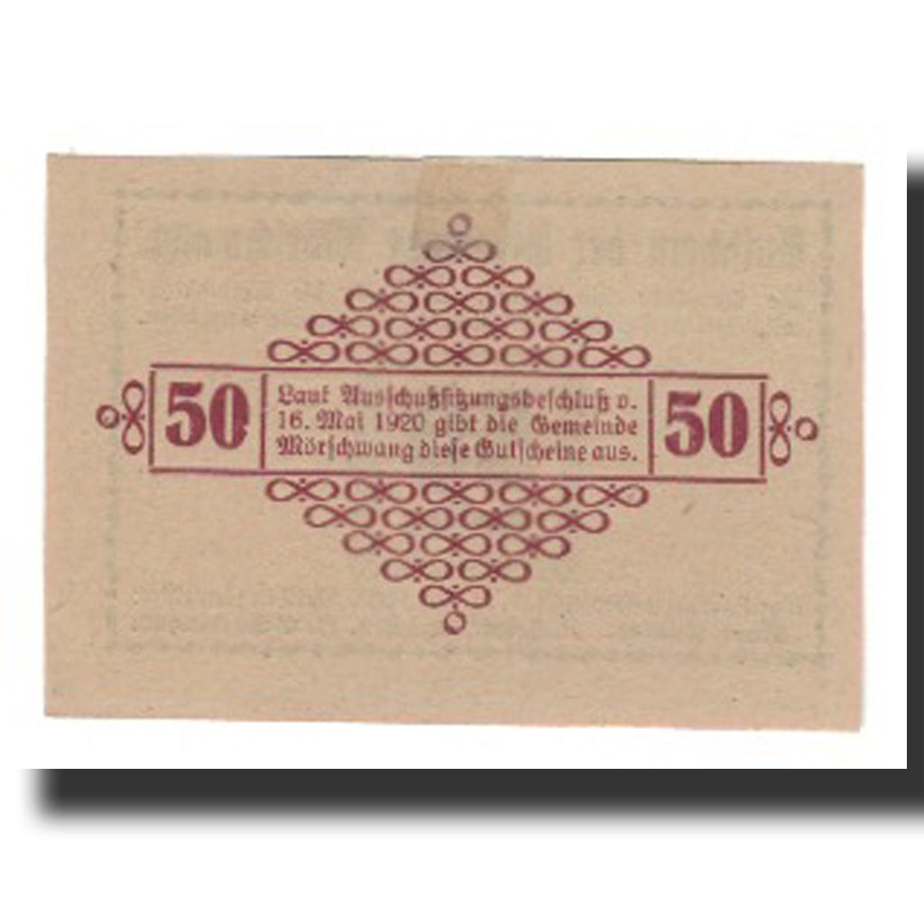 Banconote, Austria, Mörschwang O.Ö. Gemeinde, 50 Heller, valeur faciale 2