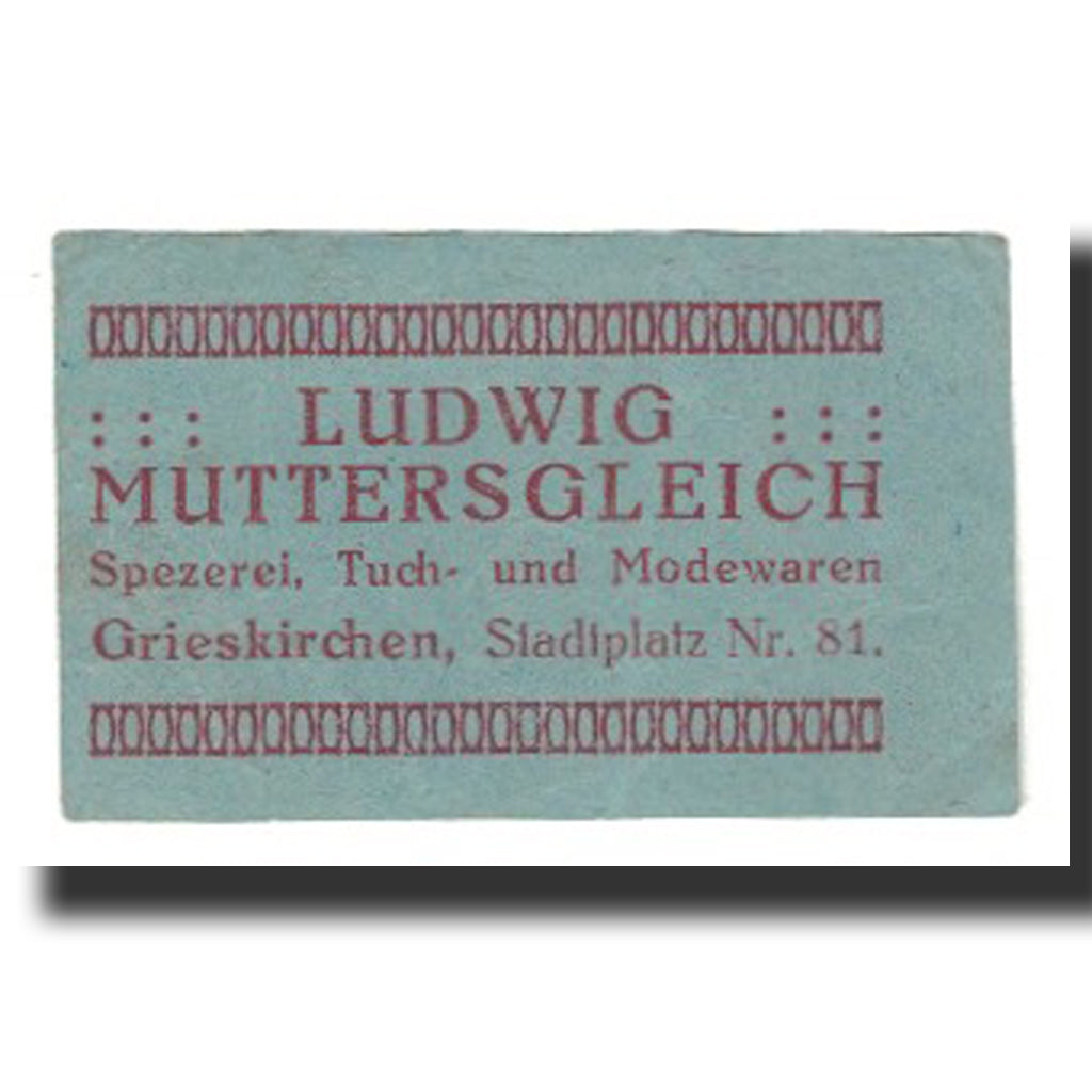 Nota, Áustria, Grieskirchen, 20 Heller, Texte 2, 1920, 1920-10-15, EF(40-45)