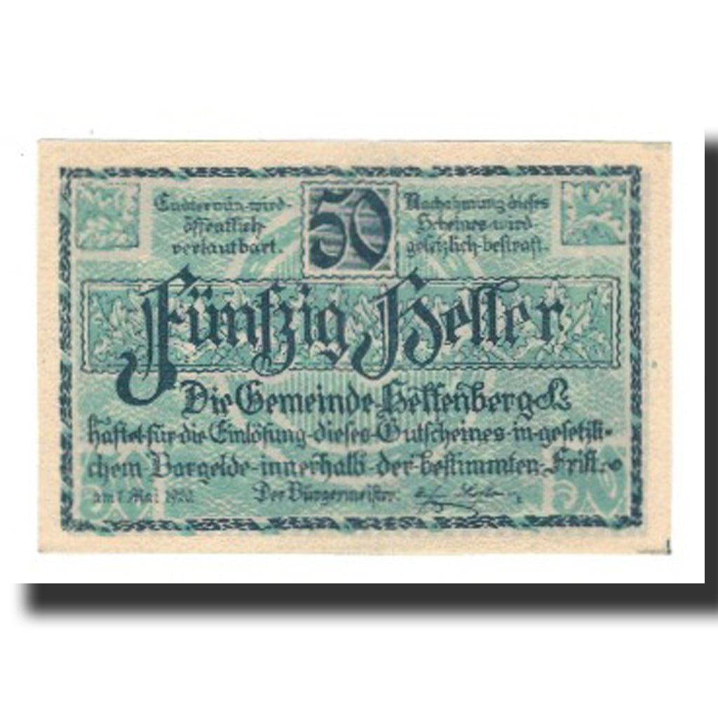 Banconote, Austria, Helfenberg O.Ö. Gemeinde, 50 Heller, Texte 2, 1920