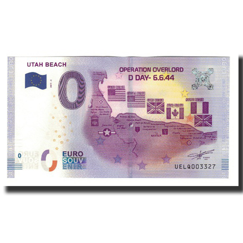 Frankreich, Tourist Banknote - 0 Euro, 50/ Sainte Marie du Mont - Utah Beach -