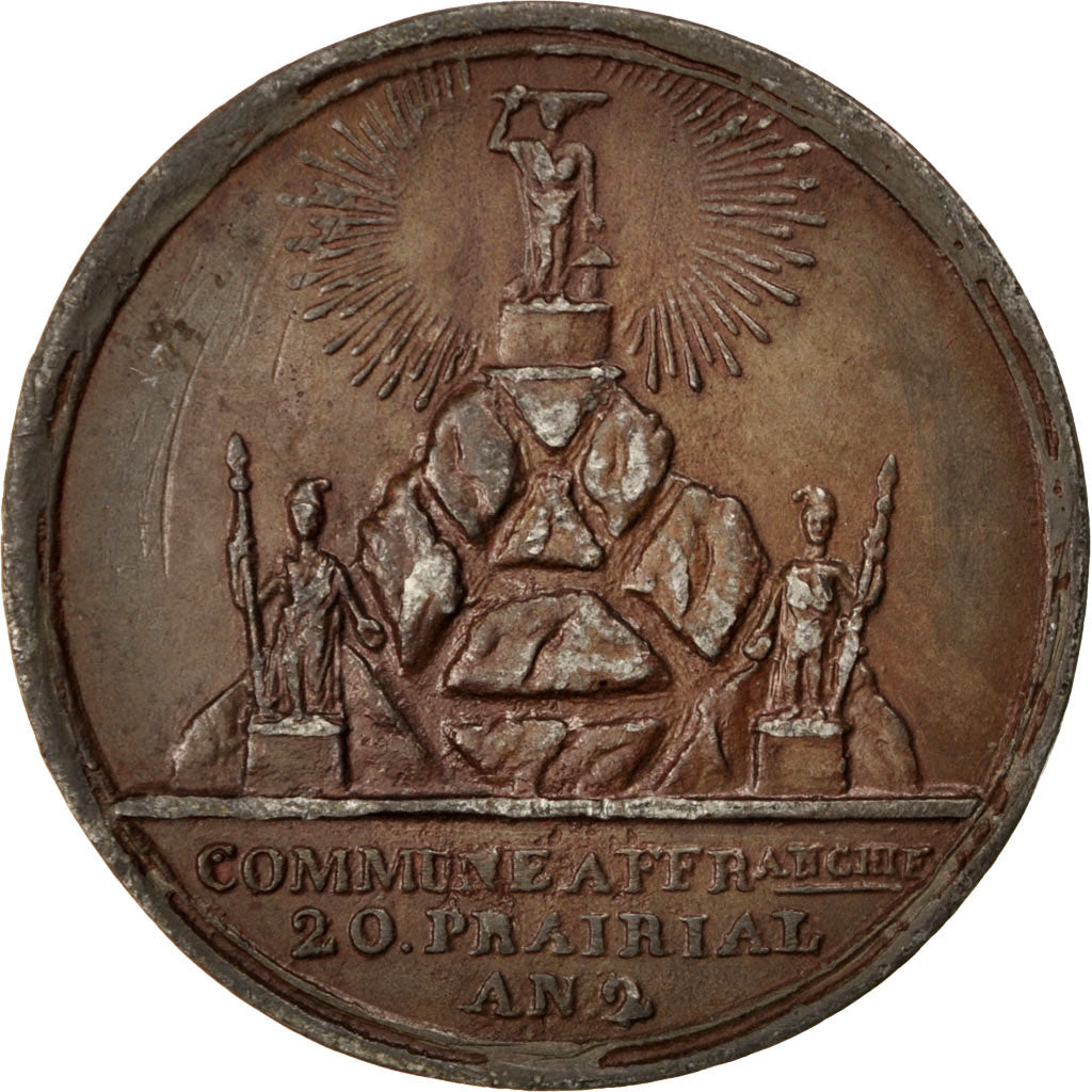FRANCE, Religions & beliefs, National Convention, Medal, EF(40-45), Tin, 48,...