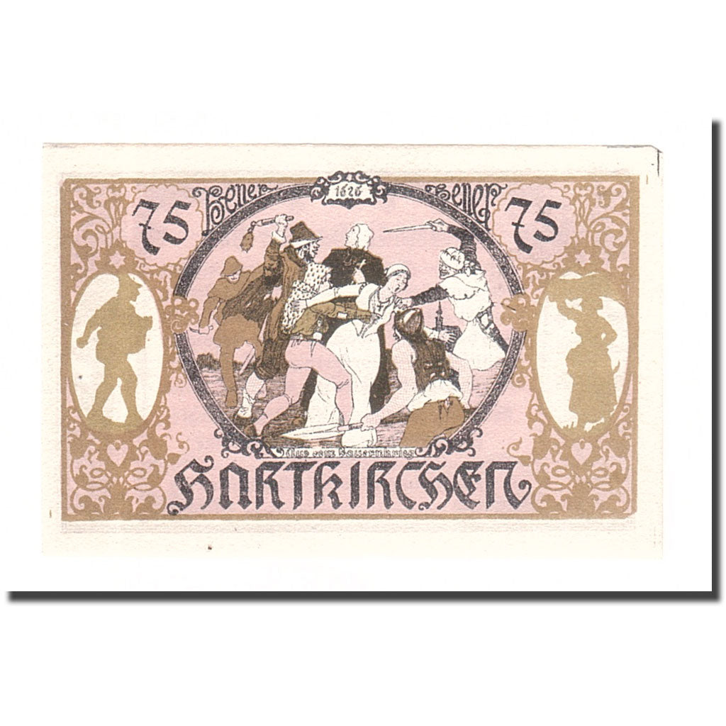 Geldschein, Österreich, Hartkirchen, 75 Heller, Texte 2, VZ, Mehl:FS 353II
