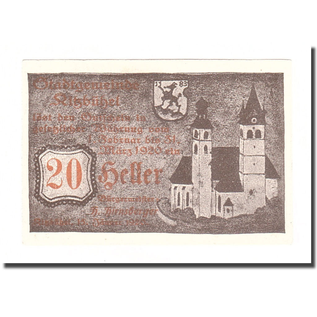Billete, Austria, Kitzbühel, 20 Heller, N.D, 1920, 1920-03-31, MBC, Mehl:FS