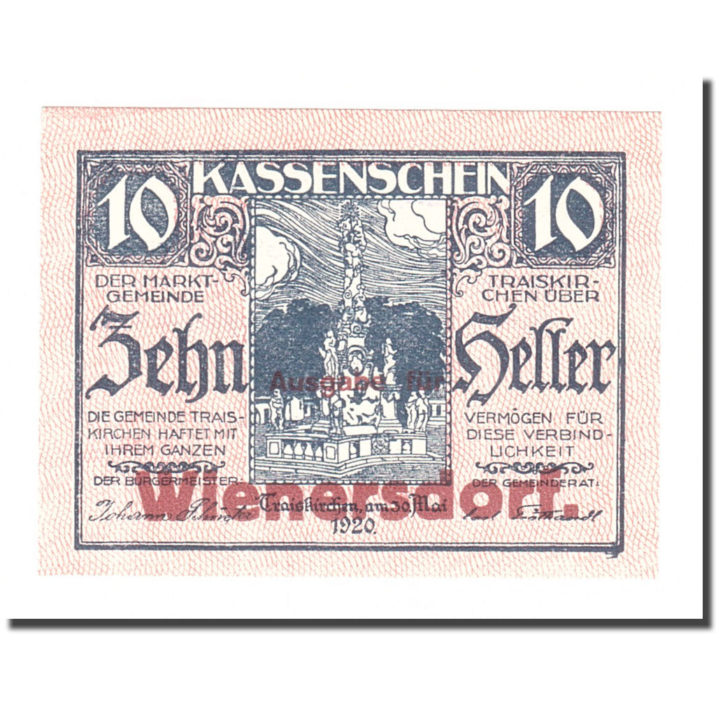 Billete, Austria, Traiskirchen, 10 Heller, Texte, 1921, 1921-05-31, UNC, Mehl:FS