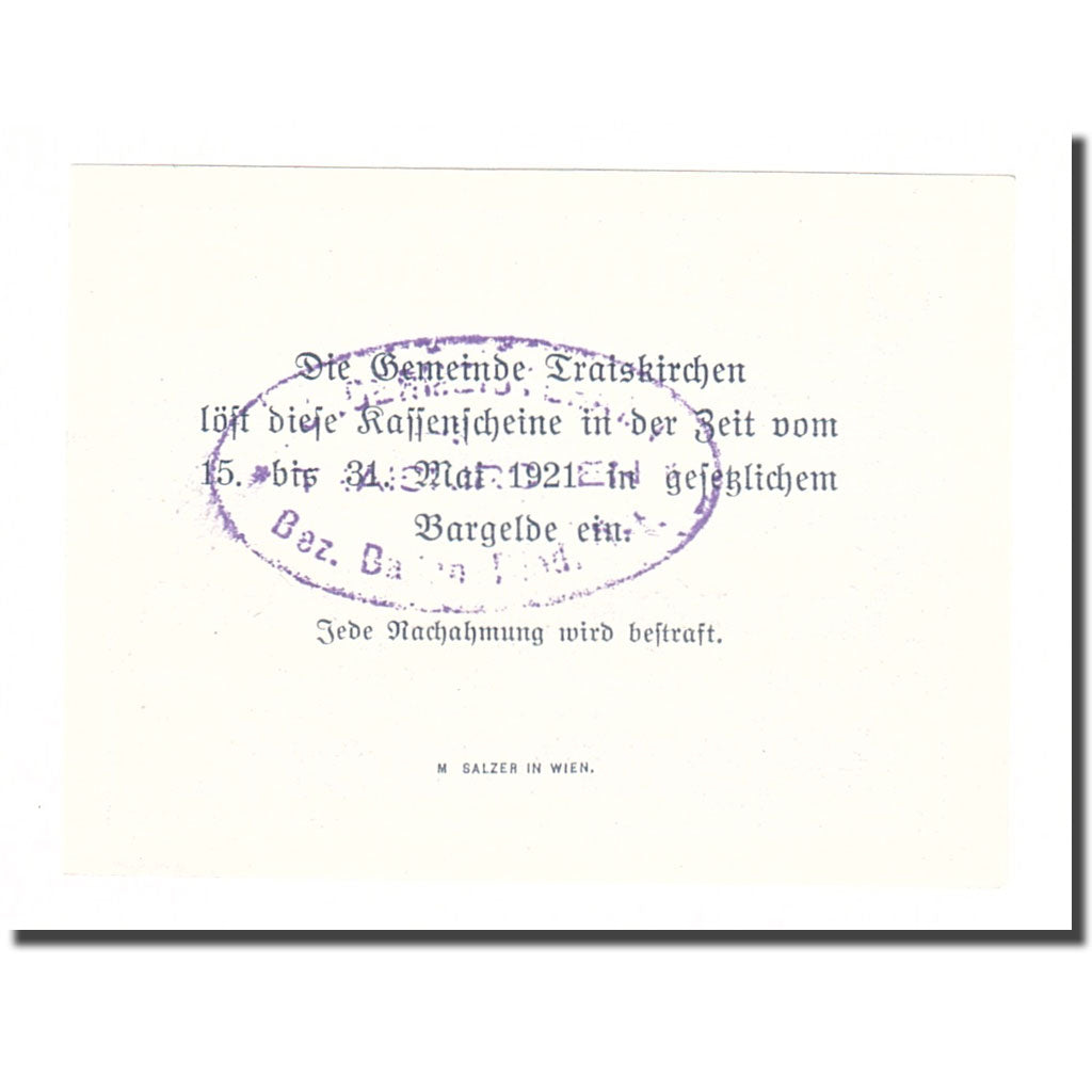 Geldschein, Österreich, Traiskirchen, 20 Heller, texte 1, 1921, 1921-05-31