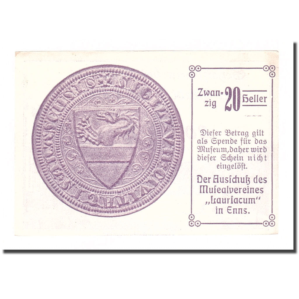 Banknote, Austria, Enns O.Ö. Prv. Schatzscheine Des Museums Der Stadt Enns, 20