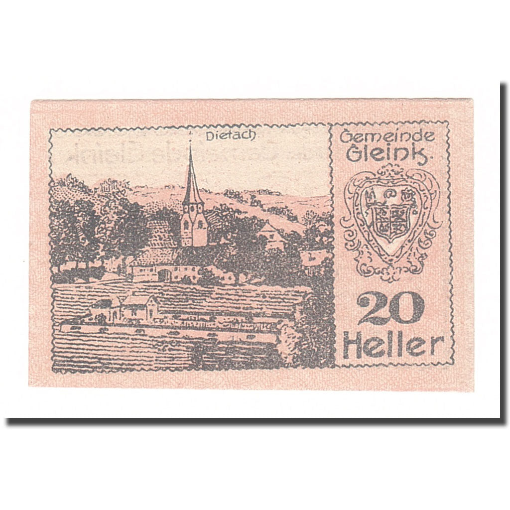 Banknote, Austria, Gleink O.Ö. Gemeinde, 20 Heller, paysage 1, 1920