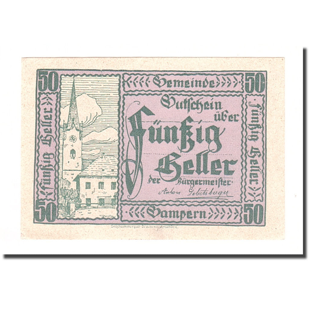Banknote, Austria, Gampern, 50 Heller, Texte 2, 1920, 1920-05-12, AU(55-58)