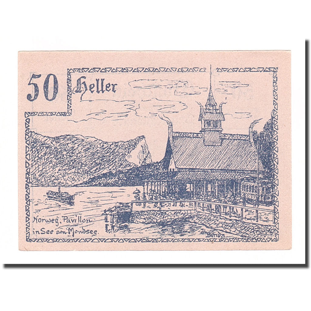 Banknote, Austria, Innerschwandt O.Ö. Gemeinde, 50 Heller, Texte 2, 1920