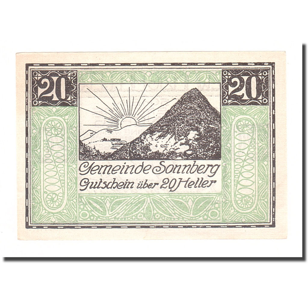 Banknote, Austria, Sonnberg O.Ö. Gemeinde, 20 Heller, texte 1, 1920