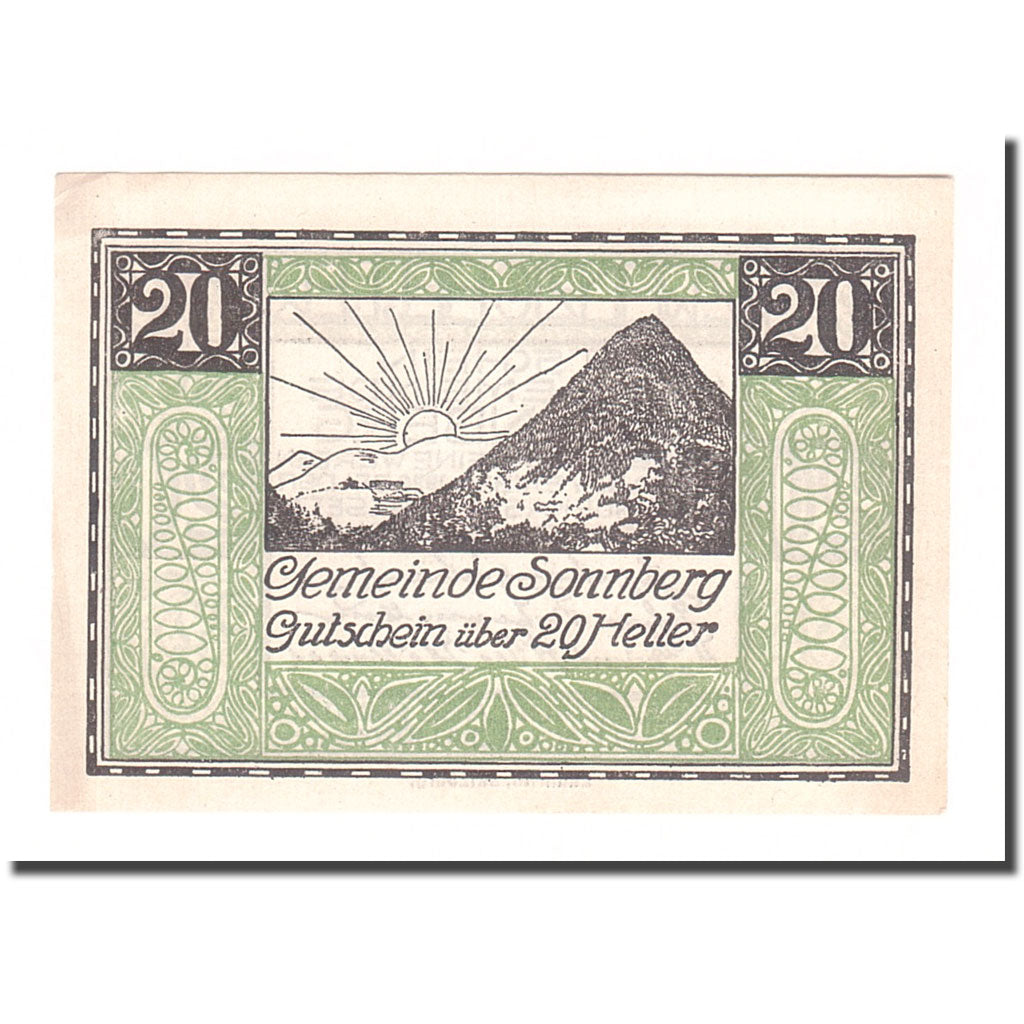 Banknote, Austria, Sonnberg O.Ö. Gemeinde, 20 Heller, Texte 2, 1920