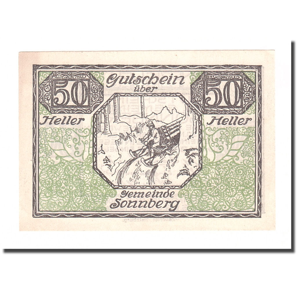 Banknote, Austria, Sonnberg O.Ö. Gemeinde, 50 Heller, Texte 3, 1920