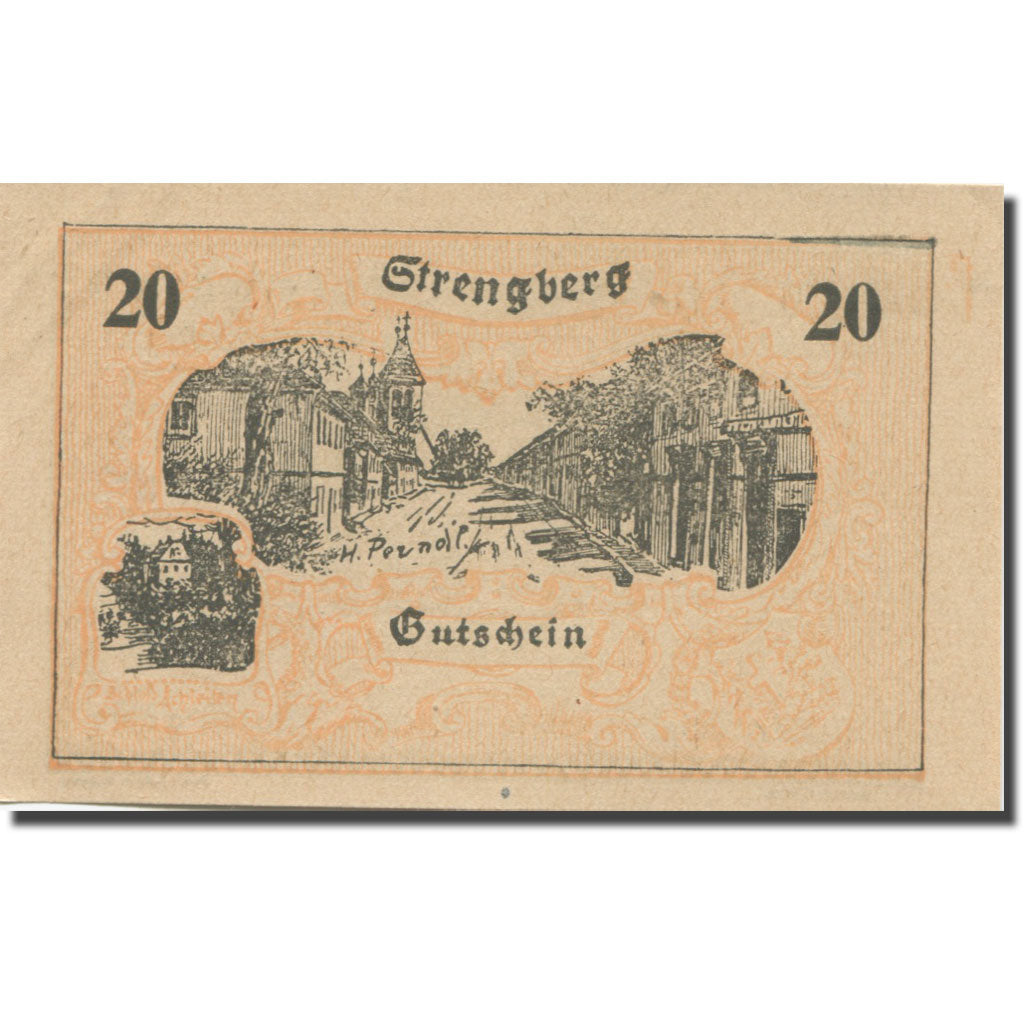 Billet, Autriche, Strengberg N.Ö. Gemeinde, 20 Heller, personnage 1, 1920