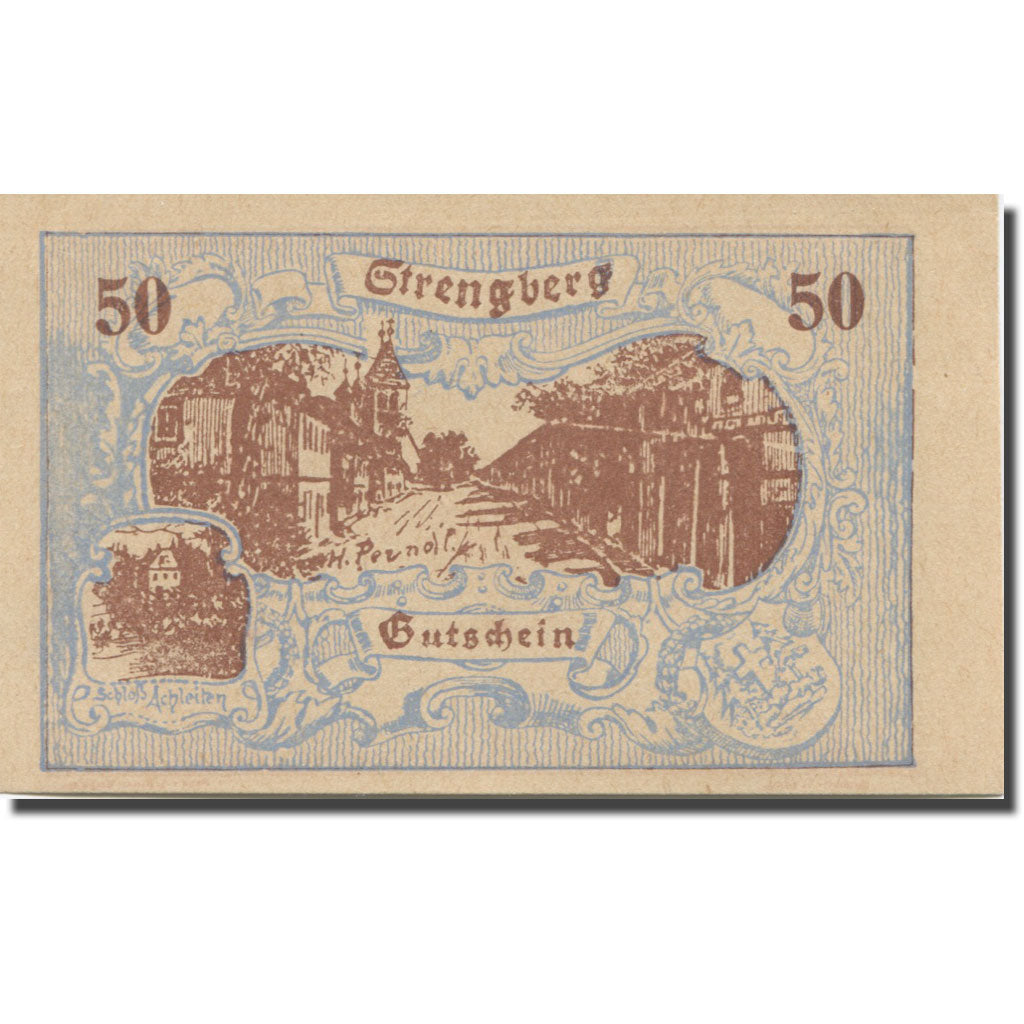 Banknote, Austria, Strengberg N.Ö. Gemeinde, 50 Heller, personnage 2, 1920