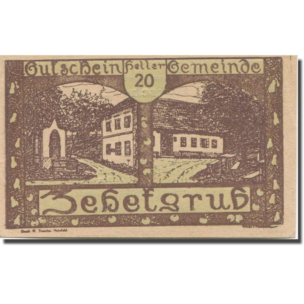 Banknote, Austria, Zehetgrub N.Ö. Gemeinde, 20 Heller, Texte, 1920, 1920-10-30