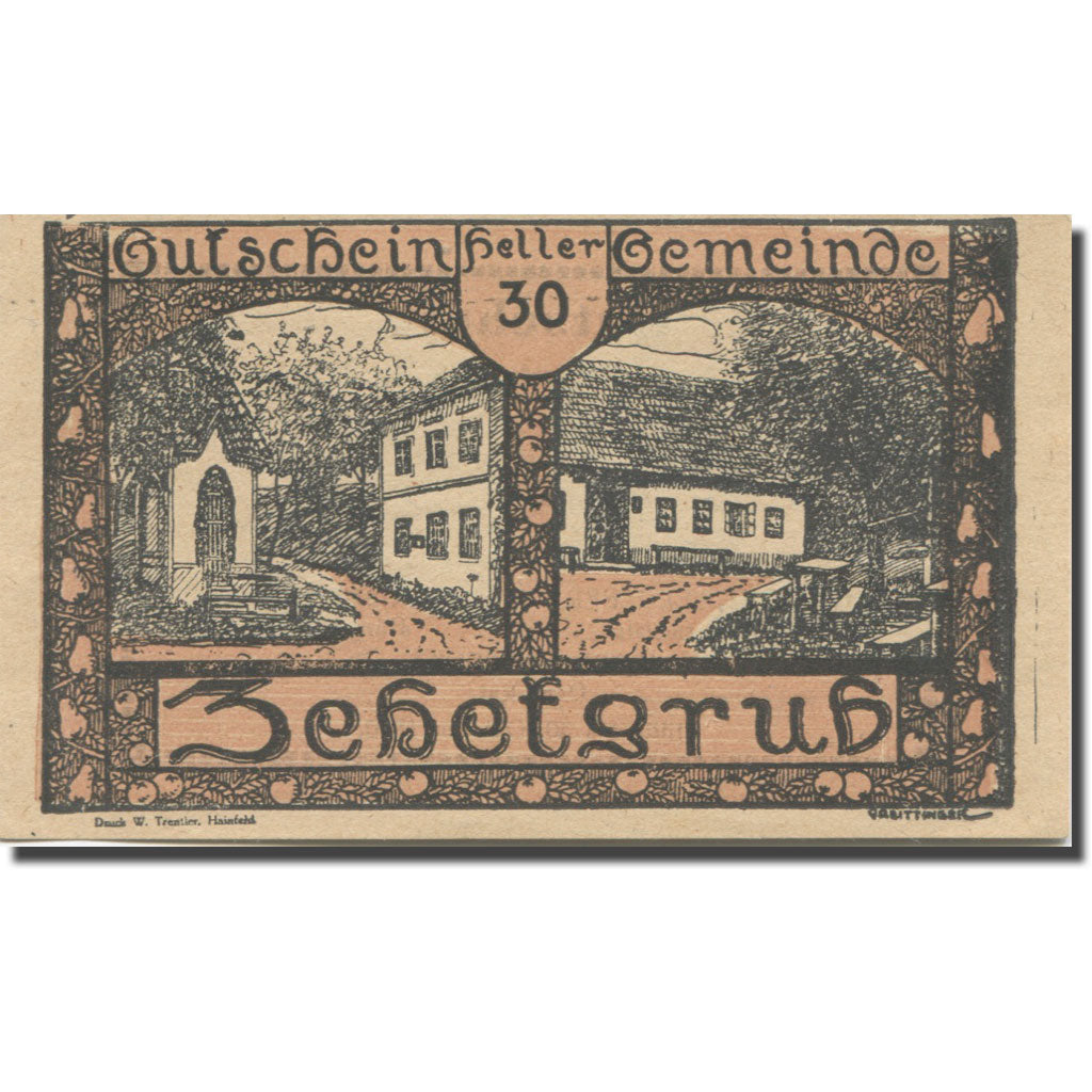 Banknote, Austria, Zehetgrub N.Ö. Gemeinde, 30 Heller, texte 1, 1920