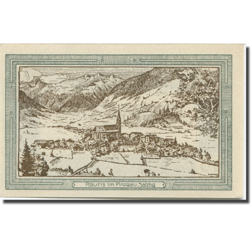 Banknote, Austria, Rauris Sbg. Marktgemeinde, 10 Heller, Texte, 1920