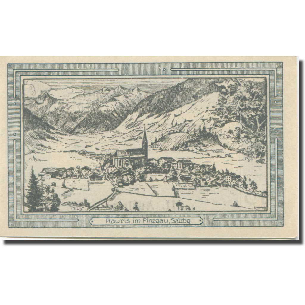 Banknote, Austria, Rauris Sbg. Marktgemeinde, 10 Heller, Texte, 1920