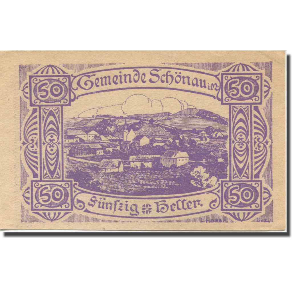 Banknote, Austria, Schönau im Mühlkreis O.Ö. Gemeinde, 50 Heller, Texte 3