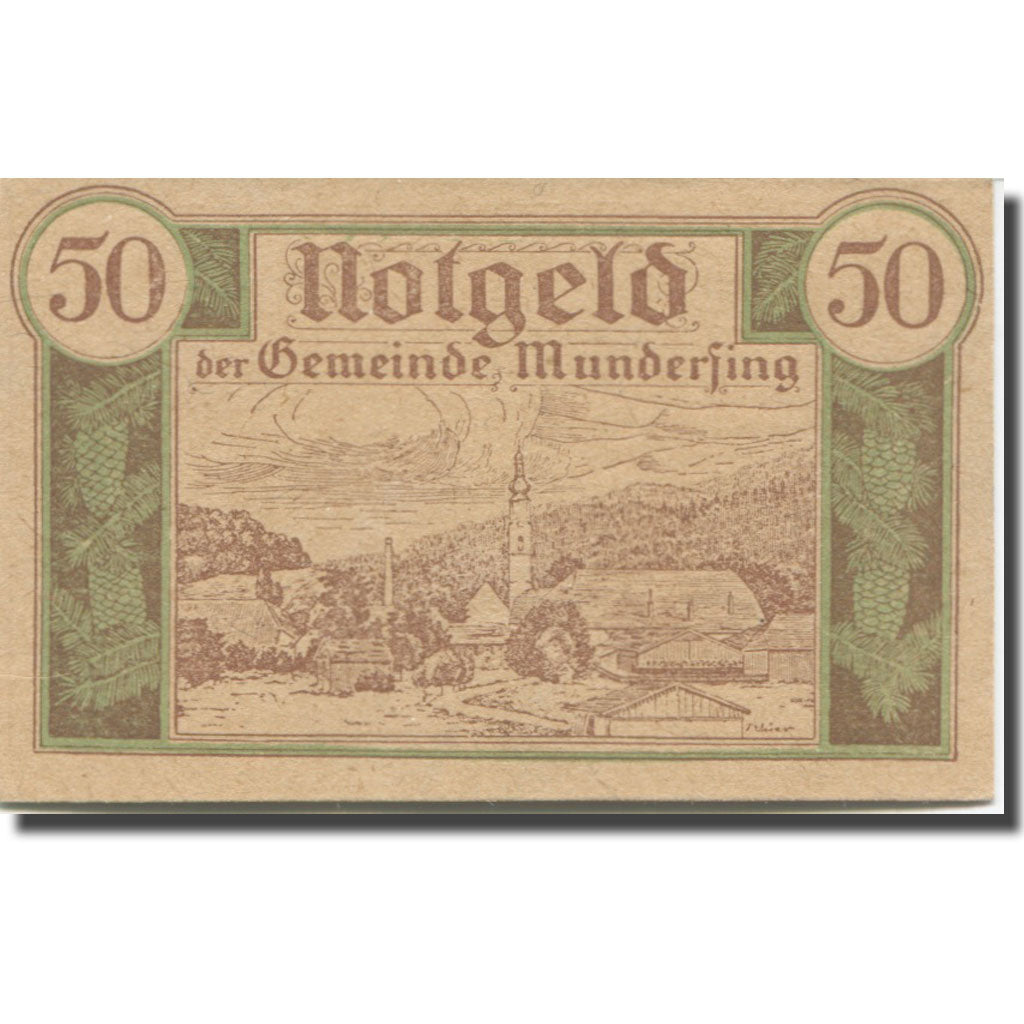 Banknote, Austria, Munderfing O.Ö. Gemeinde, 50 Heller, valeur faciale 2
