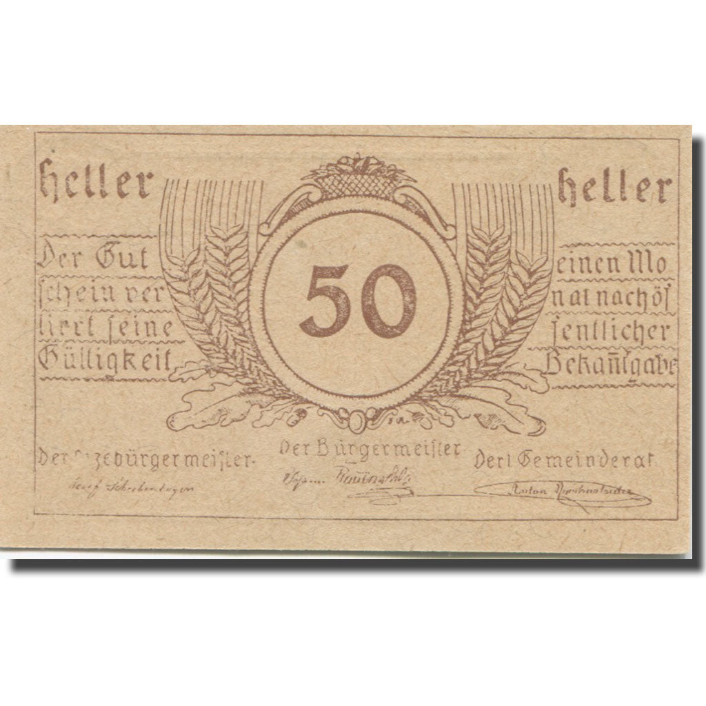 Banknote, Austria, Munderfing O.Ö. Gemeinde, 50 Heller, valeur faciale 2