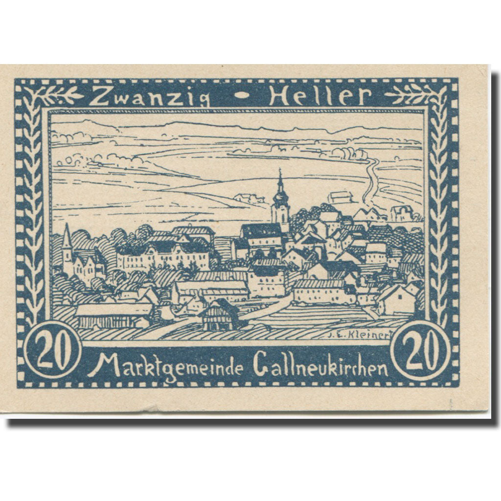 Banknote, Austria, Gallneukirchen O.Ö. Marktgemeinde, 20 Heller, texte 1, 1920