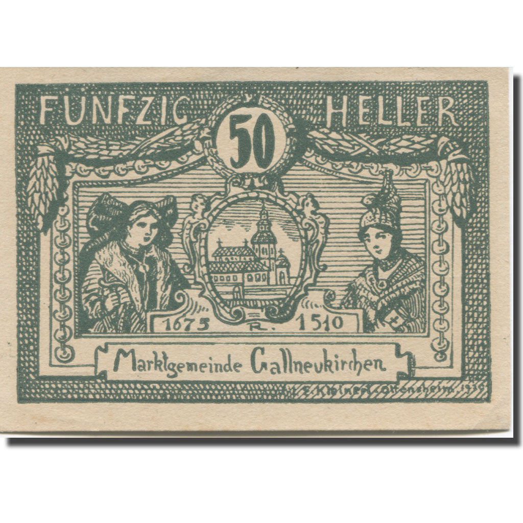 Banknote, Austria, Gallneukirchen O.Ö. Marktgemeinde, 50 Heller, Texte 2, 1920