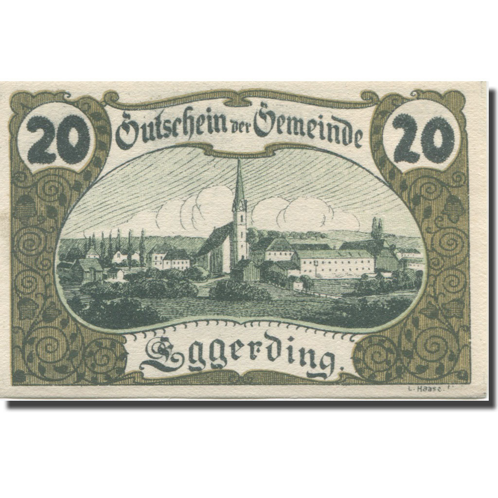 Banknot, Austria, Eggerding O.Ö. Gemeinde, 20 Heller, texte 1, 1920