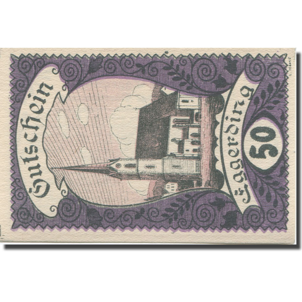 Banknote, Austria, Eggerding O.Ö. Gemeinde, 50 Heller, Texte 4, 1920