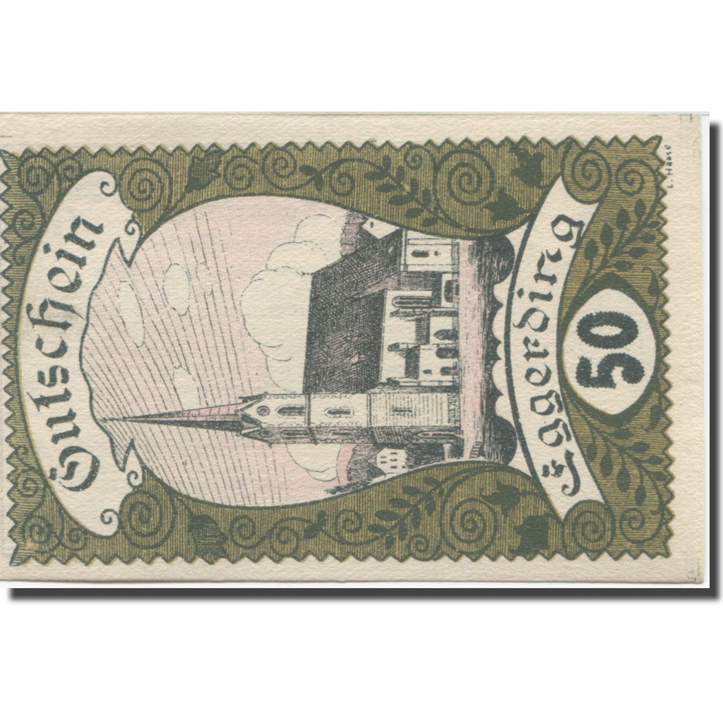 Banknot, Austria, Eggerding O.Ö. Gemeinde, 50 Heller, Texte  5, 1920